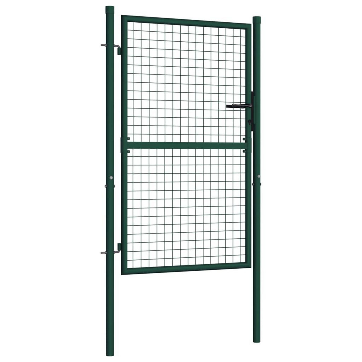VIDAXL Portail de cloture acier 100x125 cm vert