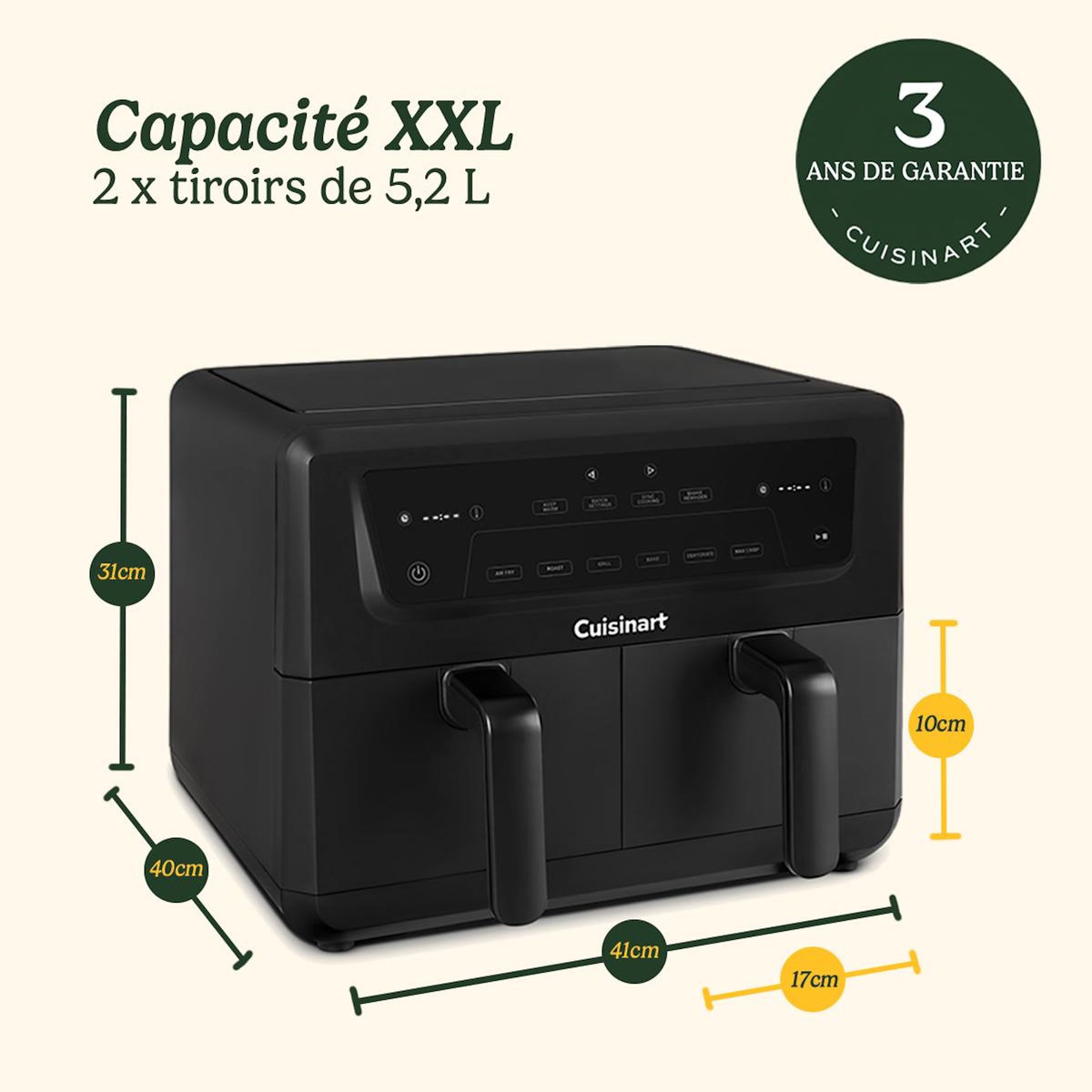 Cuisinart Friteuse sans huile 10,4l 2400w noir - AFD10OBLE