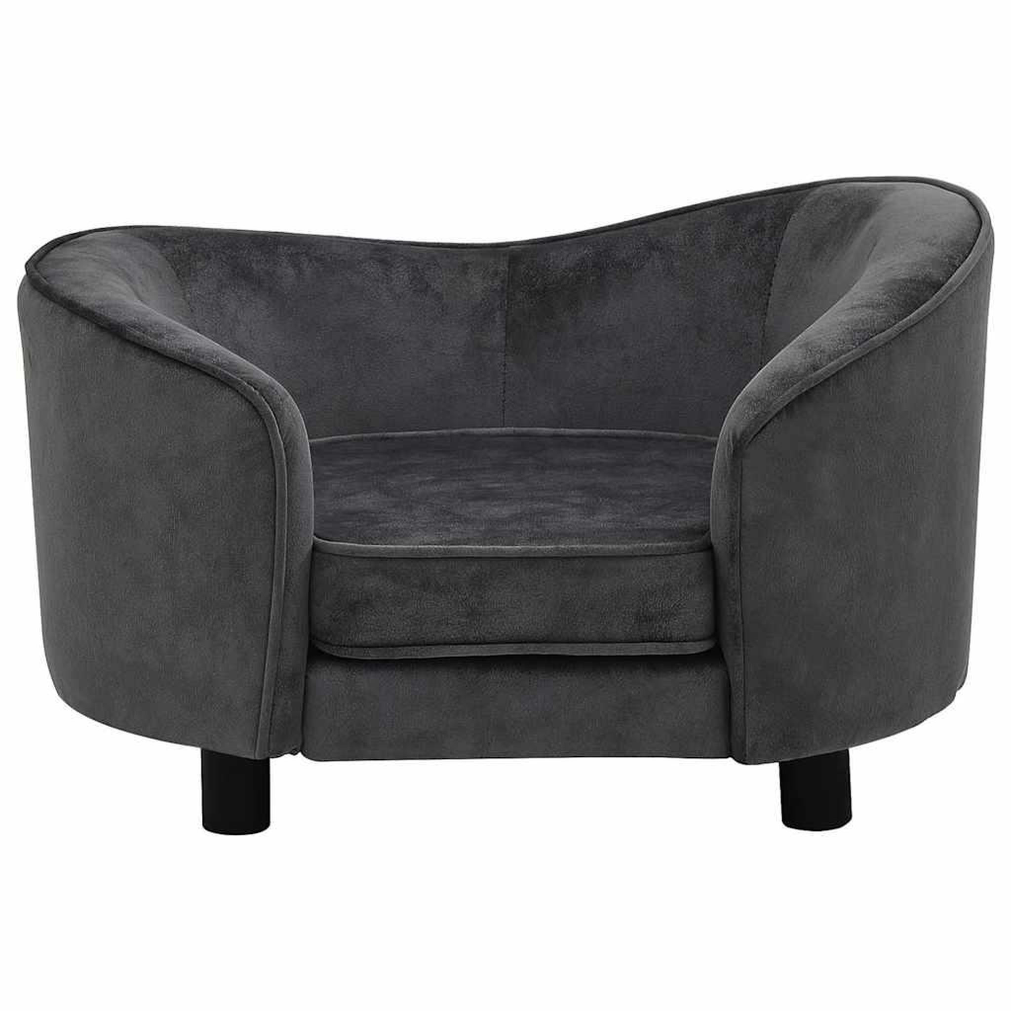 Voir la diapositive 4 : VIDAXL Canape pour chien Gris fonce 69x49x40 cm Peluche