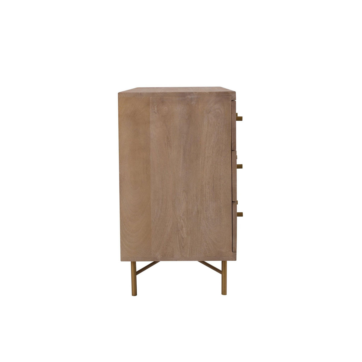 Rendez vous déco Commode 8 tiroirs en bois de manguier et pieds en métal doré-Bran