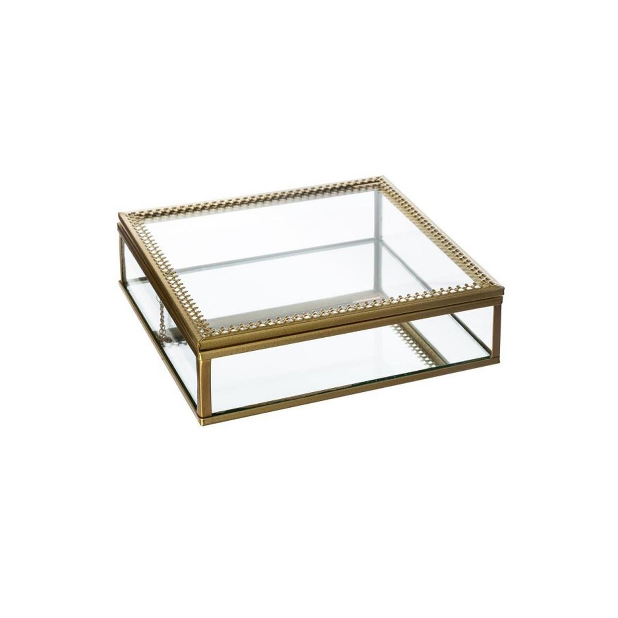 Voir la diapositive 2 : ATMOSPHERA Lot de 2 boîtes à bijoux en verre  stylish  18cm or