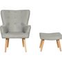 Voir la diapositive 3 : Habitat et Jardin Fauteuil style scandinave en tissu  Odense  - 1 place - Gris clair