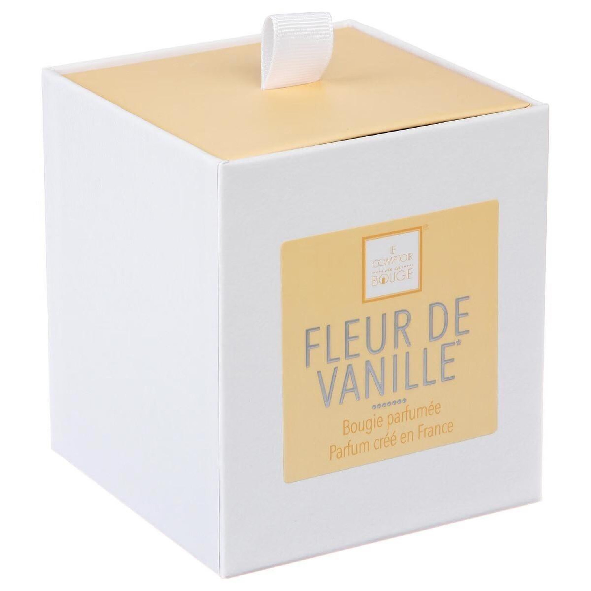 Voir la diapositive 2 : COMPTOIR DE LA BOUGIE Bougie parfumée  elea  190g fleur de vanille