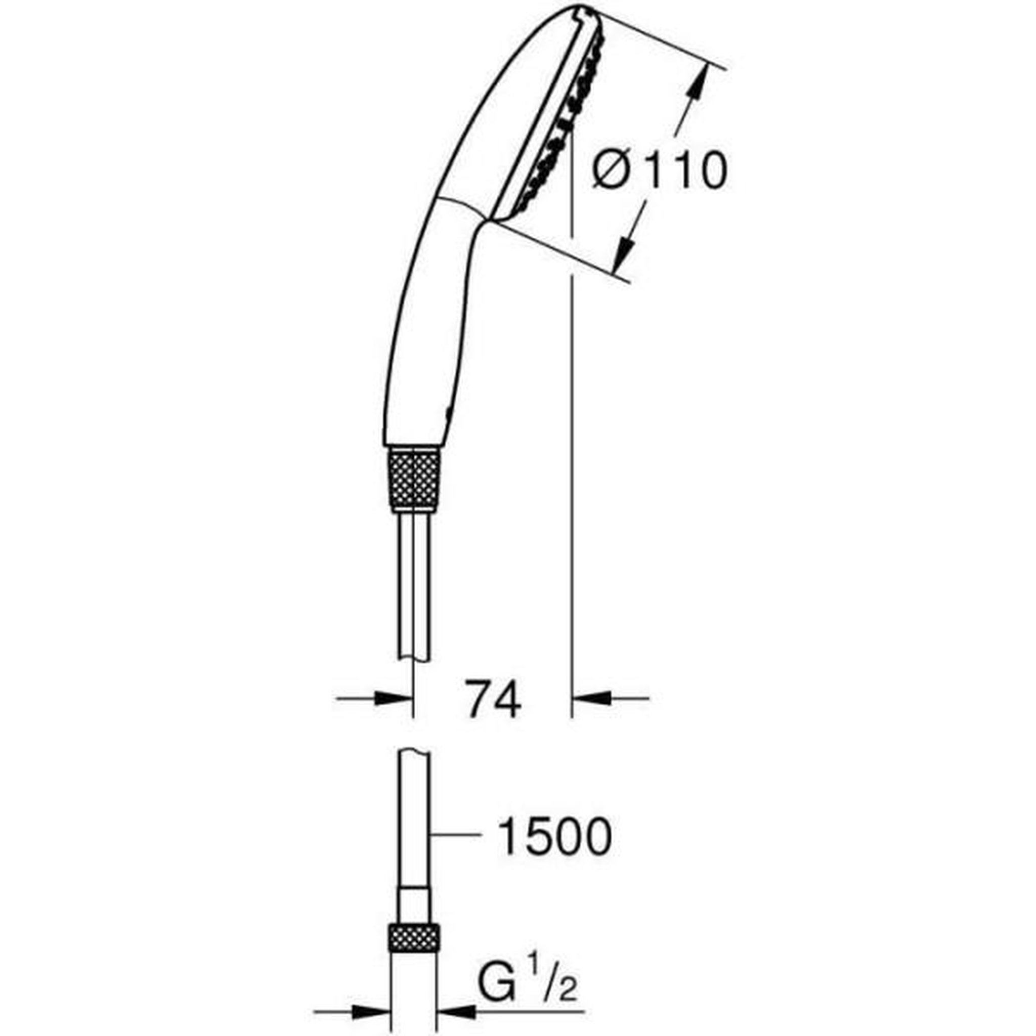 Voir la diapositive 3 : Grohe Ensemble flexible et pommeau de douche 1 jet (pluie) - grohe vitalio start 110 26720001 - sélection facile - economie d'eau