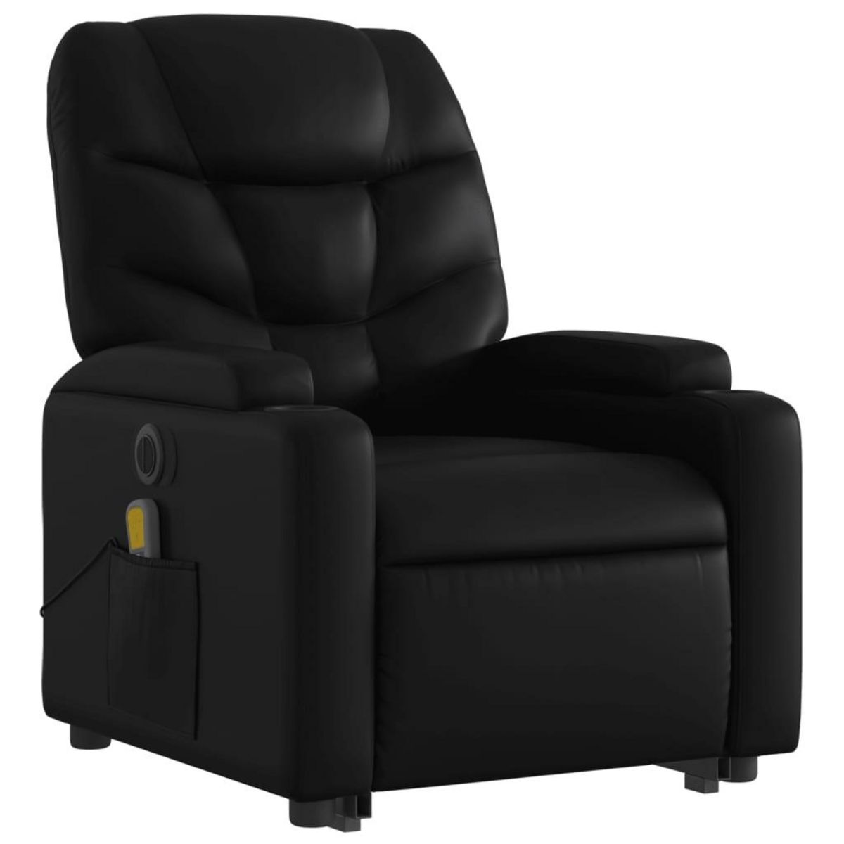 VIDAXL Fauteuil inclinable de massage electrique noir similicuir