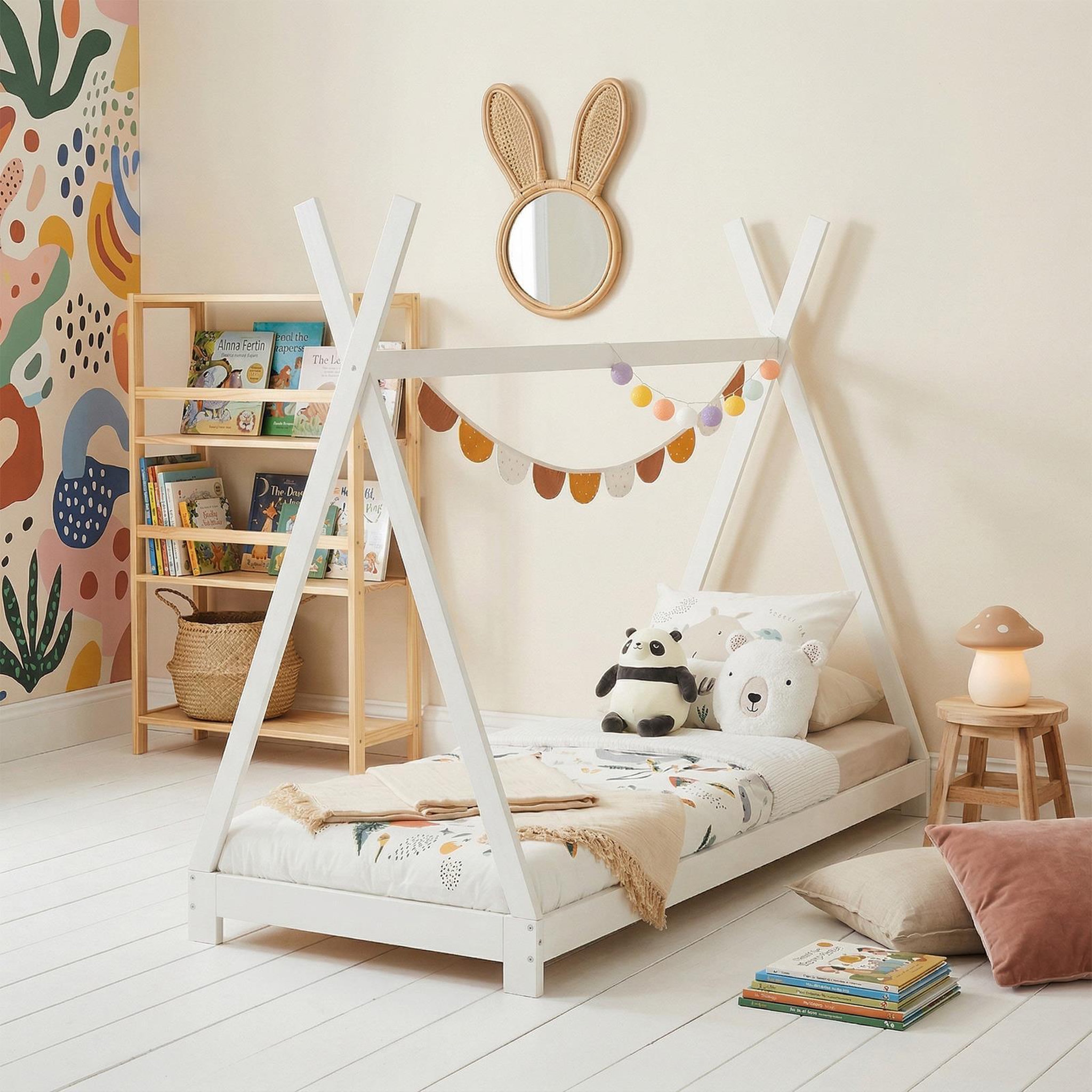 Voir la diapositive 2 : IDIMEX Lit enfant tipi ELIN, 90 x 190 cm en pin massif