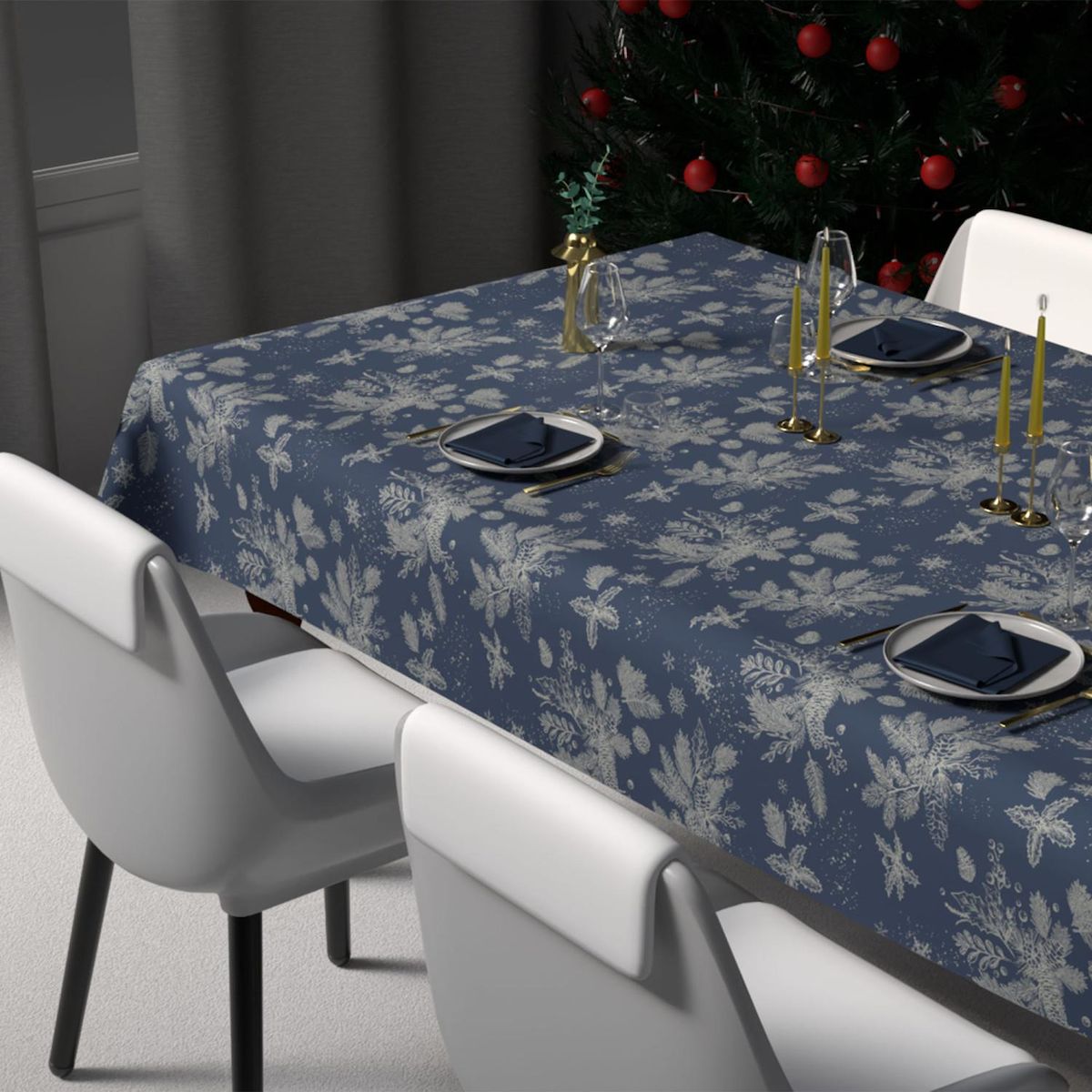 SOLEIL D'OCRE Nappe festive imprimée anti-tâches HOUX, par Soleil d'Ocre