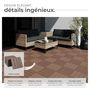 Voir la diapositive 3 : tectake Dalles de terrasse Lot de 11 dalles avec système de clic marron Ensemble de 11 pièces