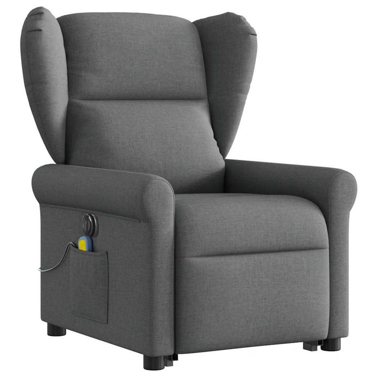 VIDAXL Fauteuil inclinable de massage electrique Gris fonce Tissu