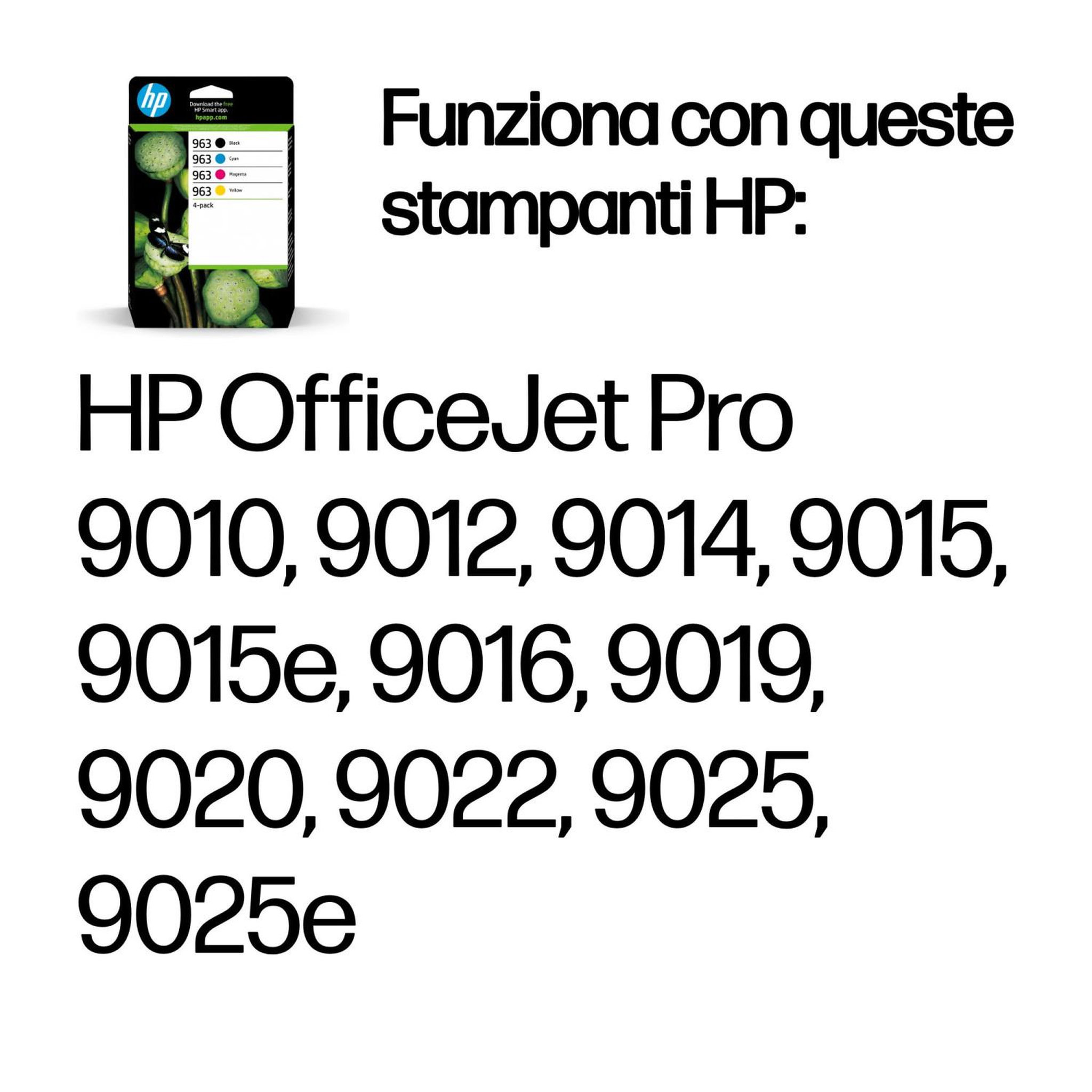 Voir la diapositive 3 : HP Cartouche d'encre 963 Noire + 3 couleurs