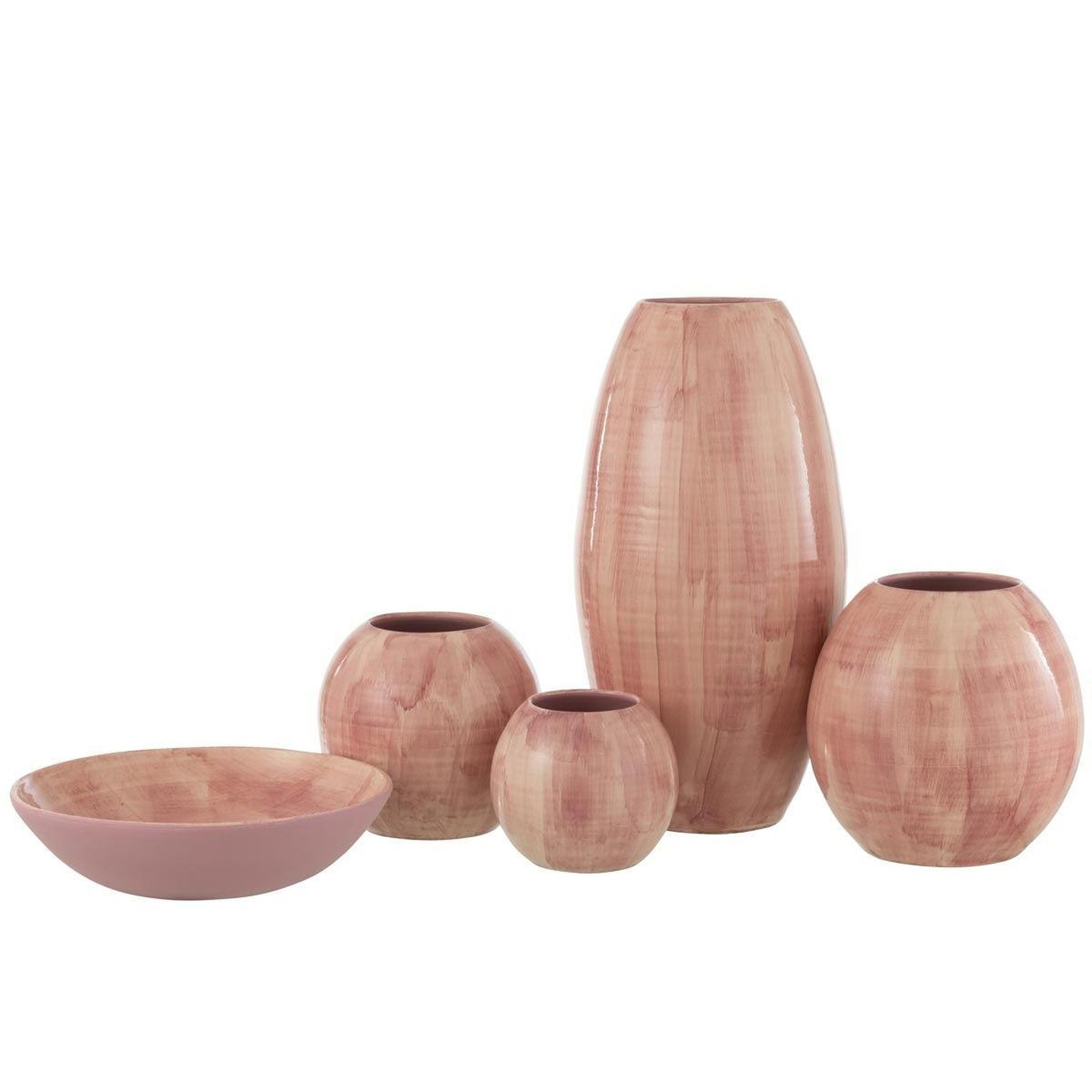 Voir la diapositive 2 : J-LINE Cache-Pot en Céramique  Pinky Perfect  28cm Rose
