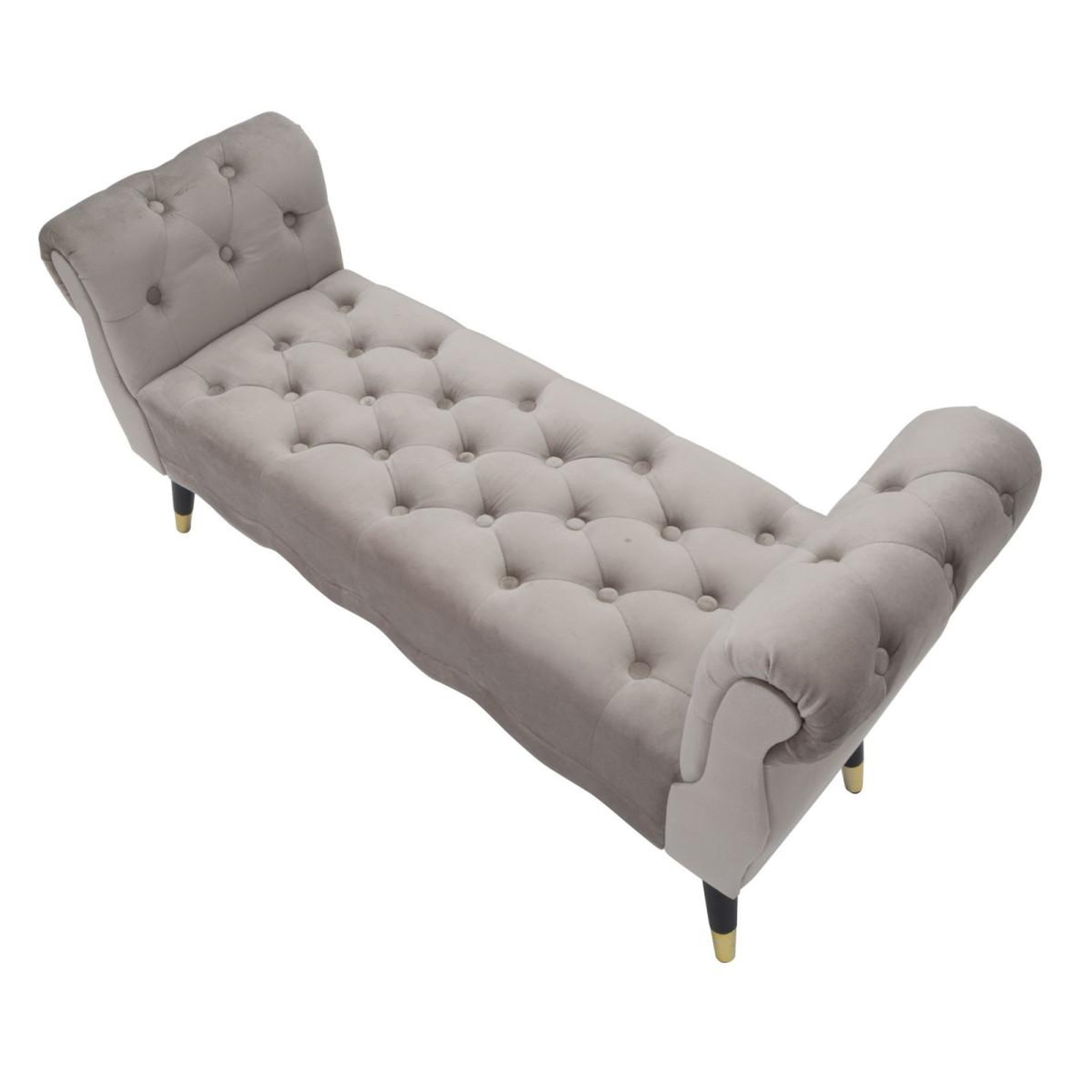 Voir la diapositive 4 : Paris Prix Banquette en velours  paris  120cm gris