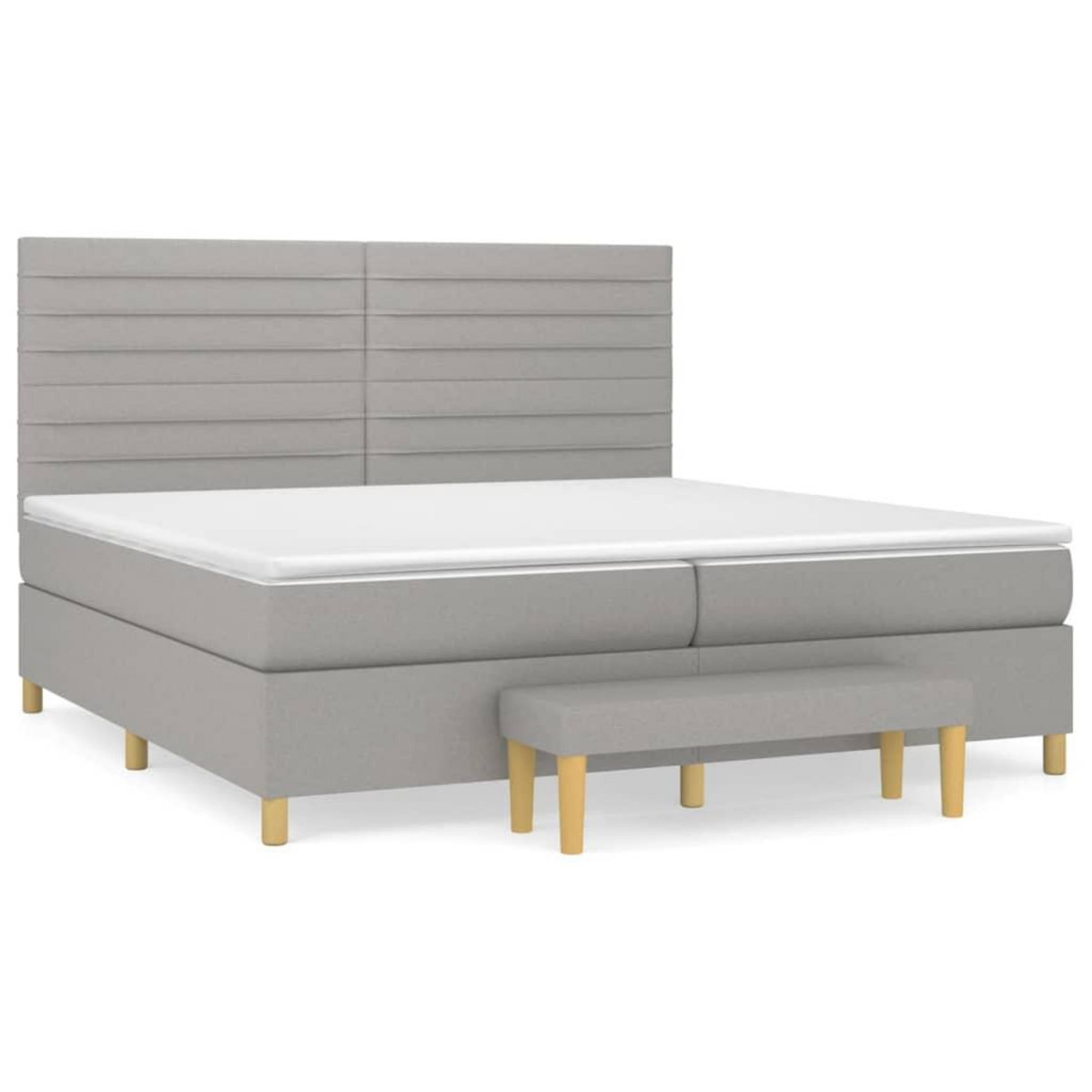 VIDAXL Sommier a lattes de lit avec matelas Gris clair 200x200cm Tissu