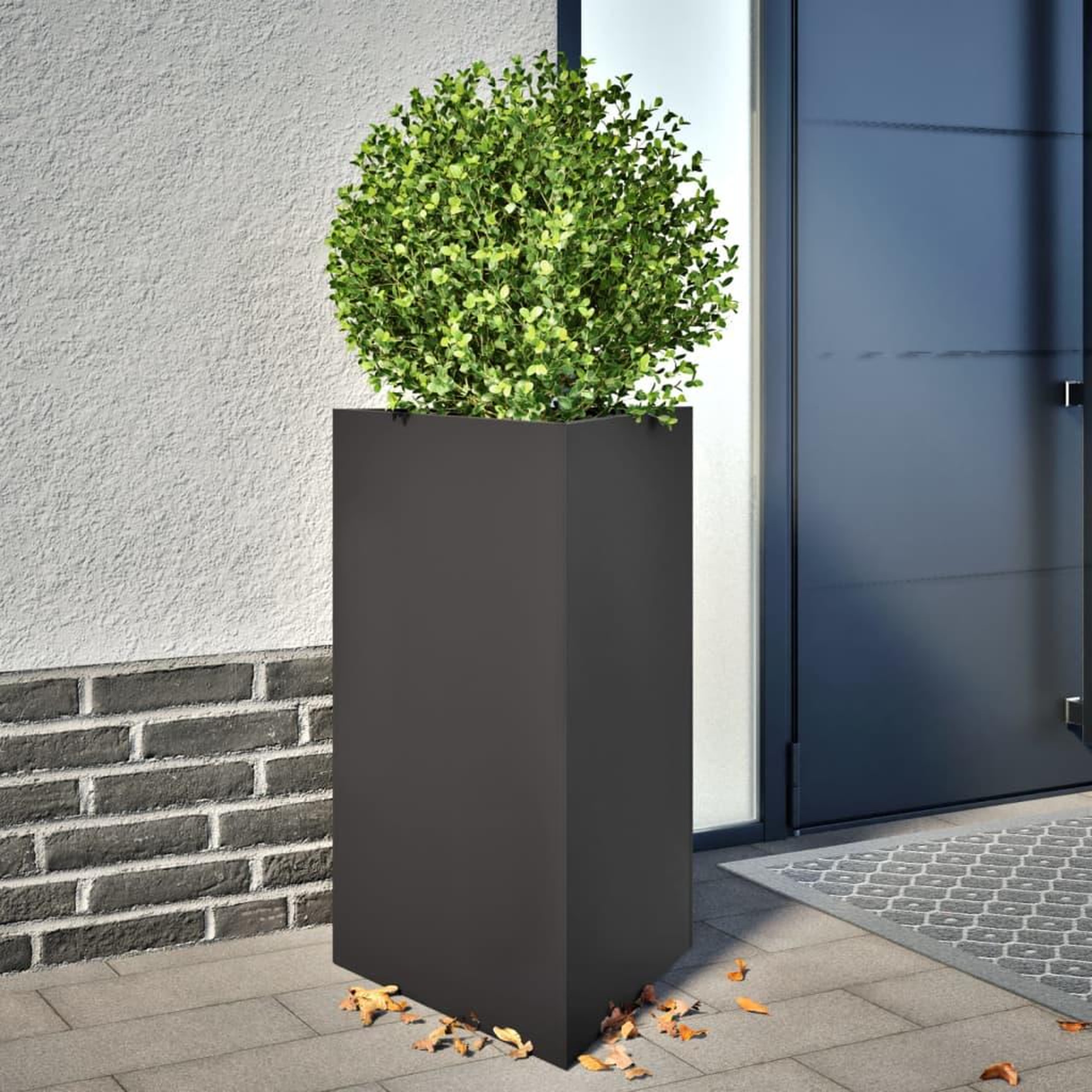 VIDAXL Jardinieres 2 pcs noir triangulaire 50x43x75 cm acier