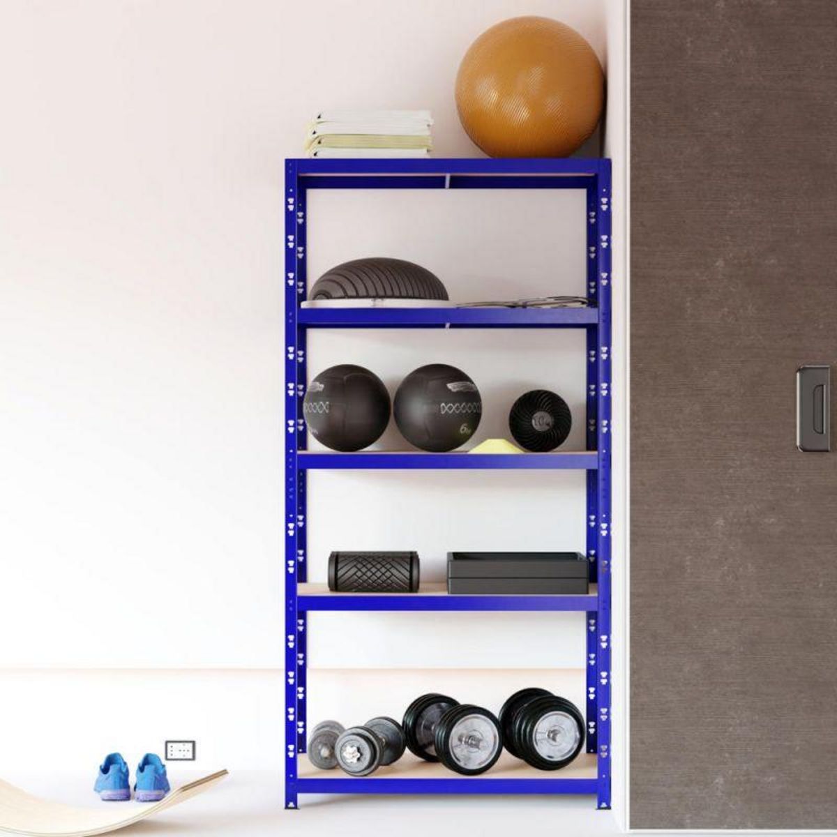 EUROSPEN Etagère de rangement modulable et polyvalente pour atelier, garage, cave... Charge Lourde max 875kg -180x90x40cm - Bleu