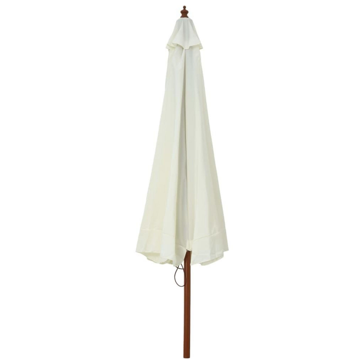 VIDAXL Parasol d'exterieur avec mat en bois 330 cm blanc sable