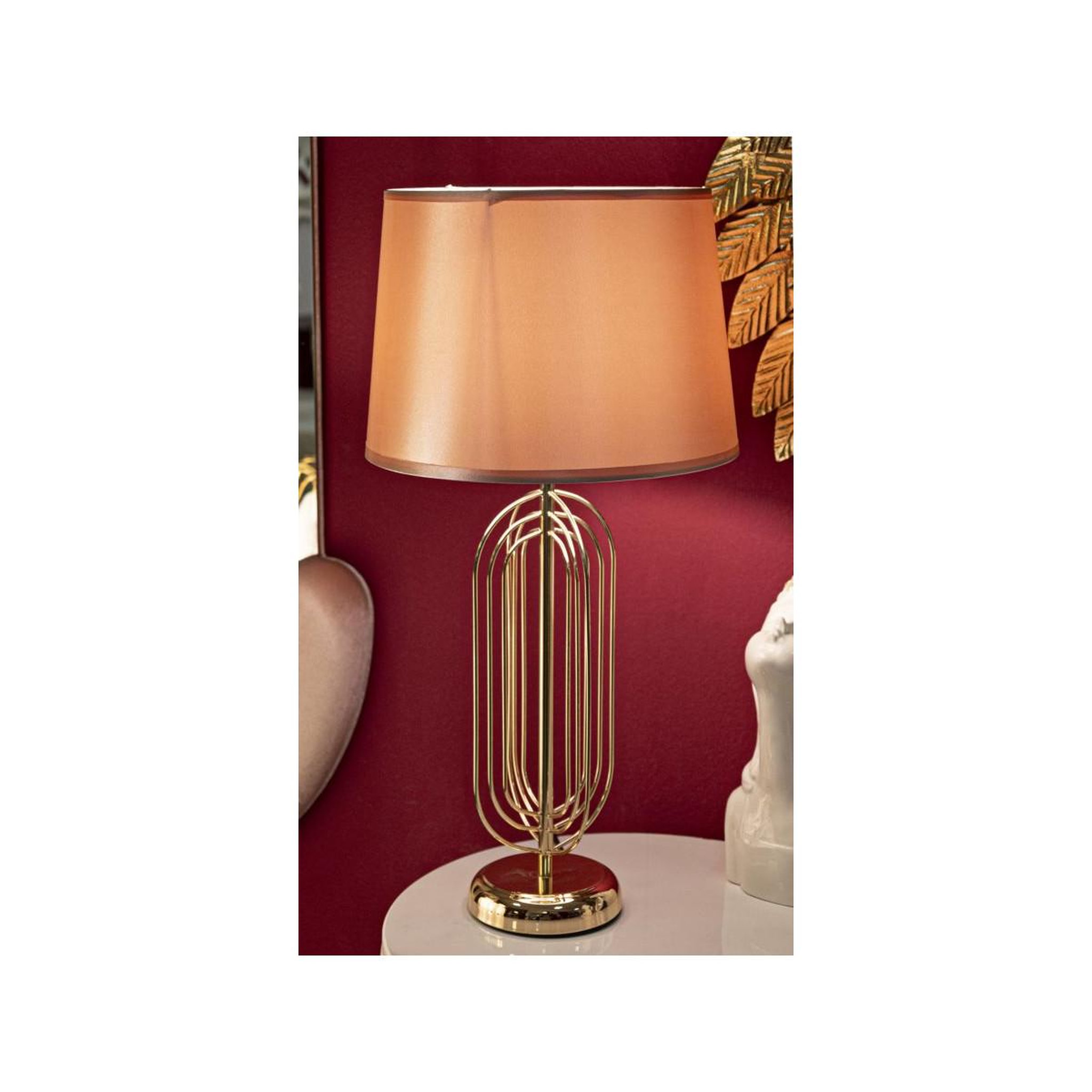 Voir la diapositive 5 : Paris Prix Lampe à poser design en métal  krista  55cm rose & or