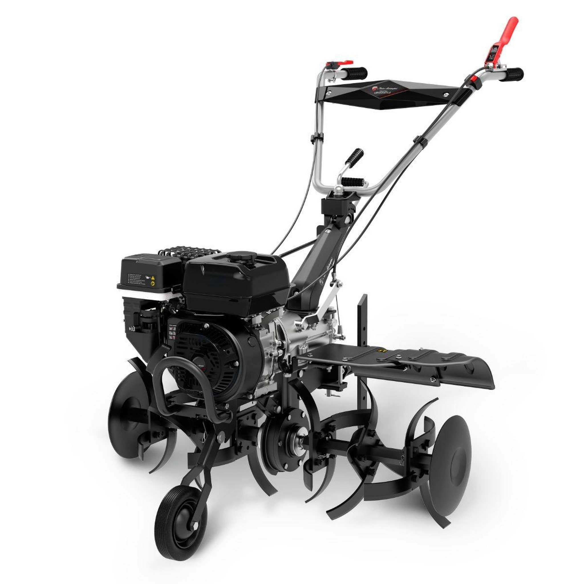 Lamborghini Motoculteur thermique 7cv 4t 202cm3 silencieux et sans vibrations jeux de fraises + 2 disques lamborghini