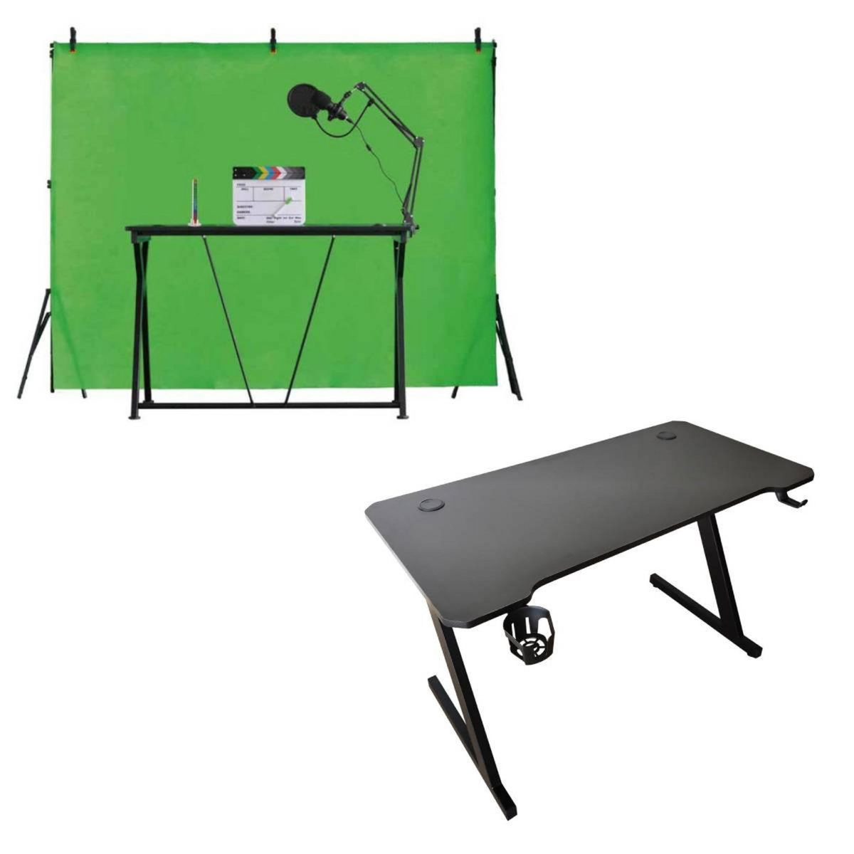 QILIVE Pack Streaming 4 en 1 + THE G-LAB Bureau Gaming Atom