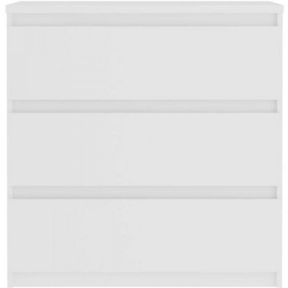 MARKET24 Commode CHELSEA 3 Tiroirs - Couleur blanc mat - L 77,2 x P 42 x H 79,9 cm