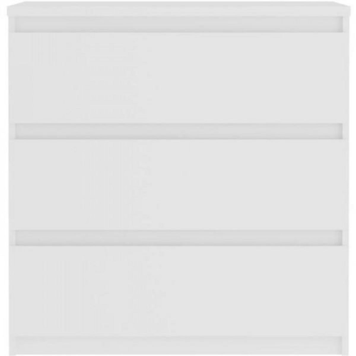 MARKET24 Commode CHELSEA 3 Tiroirs - Couleur blanc mat - L 77,2 x P 42 x H 79,9 cm