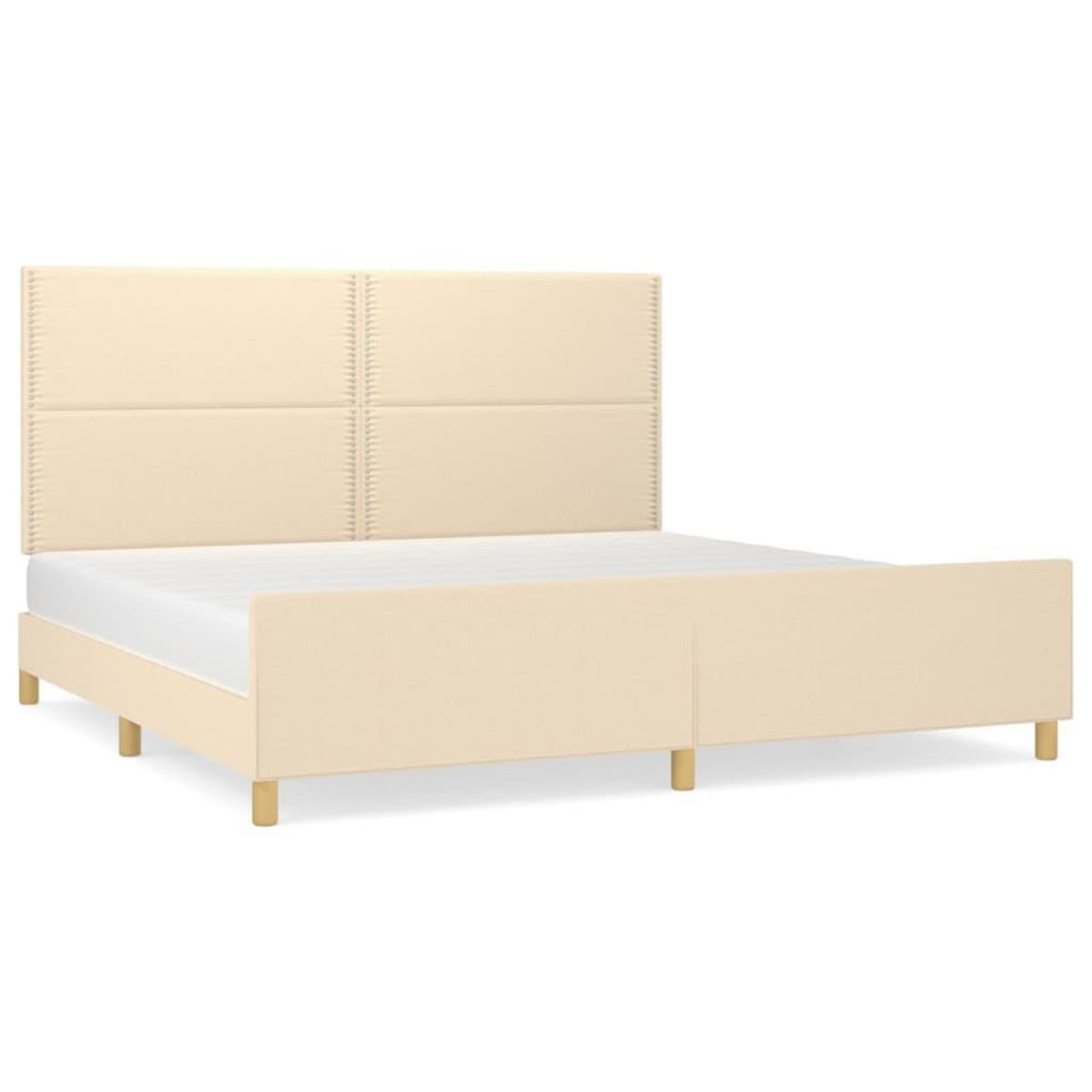 VIDAXL Cadre de lit sans matelas creme 200x200 cm tissu