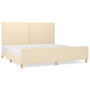 Voir la diapositive 2 : VIDAXL Cadre de lit sans matelas creme 200x200 cm tissu