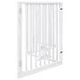Voir la diapositive 5 : VIDAXL Barriere pour chiens et porte 4 panneaux blanc bois de peuplier
