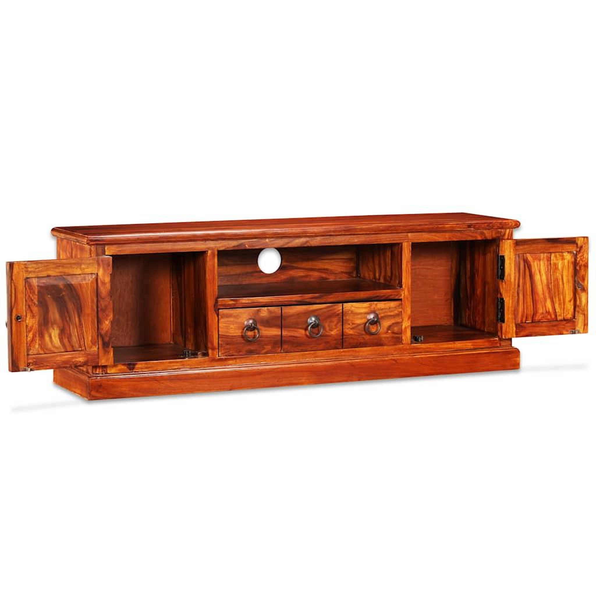 Voir la diapositive 3 : VIDAXL Meuble TV bois massif de Sesham 120 x 30 x 40 cm