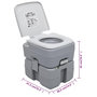 Voir la diapositive 6 : VIDAXL Toilette portable de camping Gris 20+10 L
