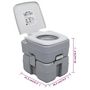 Voir la diapositive 6 : VIDAXL Toilette portable de camping Gris 20+10 L