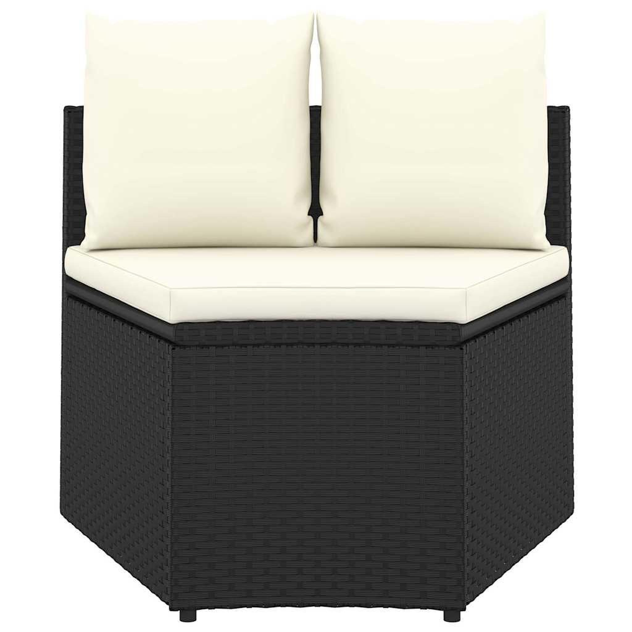 Voir la diapositive 6 : VIDAXL Salon de jardin 4 pcs avec coussins Resine tressee Noir