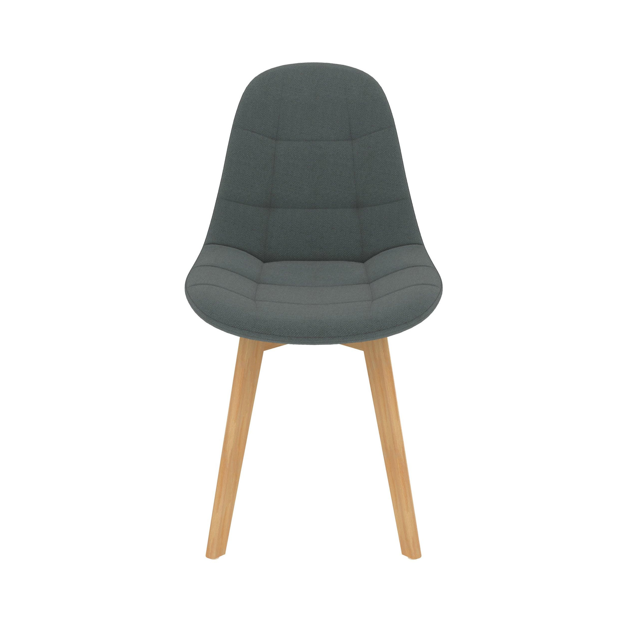 Voir la diapositive 5 : Rendez vous déco Lot de 2 chaises gris foncé et pieds en bois de hêtre - Yolo