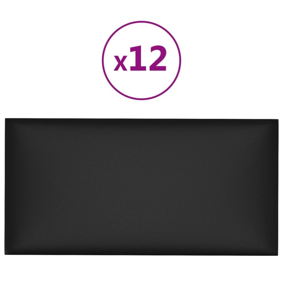 VIDAXL Panneaux muraux 12 pcs Noir 60x30 cm Similicuir 2,16 m²