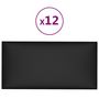 Voir la diapositive 2 : VIDAXL Panneaux muraux 12 pcs Noir 60x30 cm Similicuir 2,16 m²
