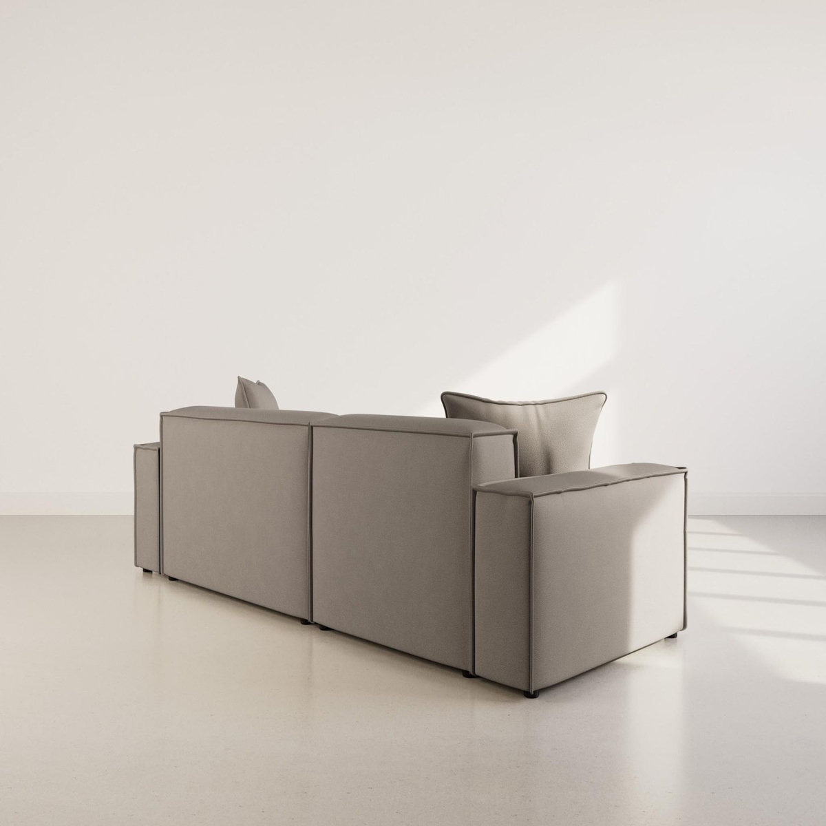 BEST MOBILIER Atlas - canapé d'angle réversible 4 places en velours texturé