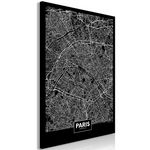 Paris Prix Tableau Imprimé  Dark Map of Paris. Coloris disponibles : Multicolore