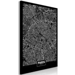 Paris Prix Tableau Imprimé  Dark Map of Paris. Coloris disponibles : Multicolore