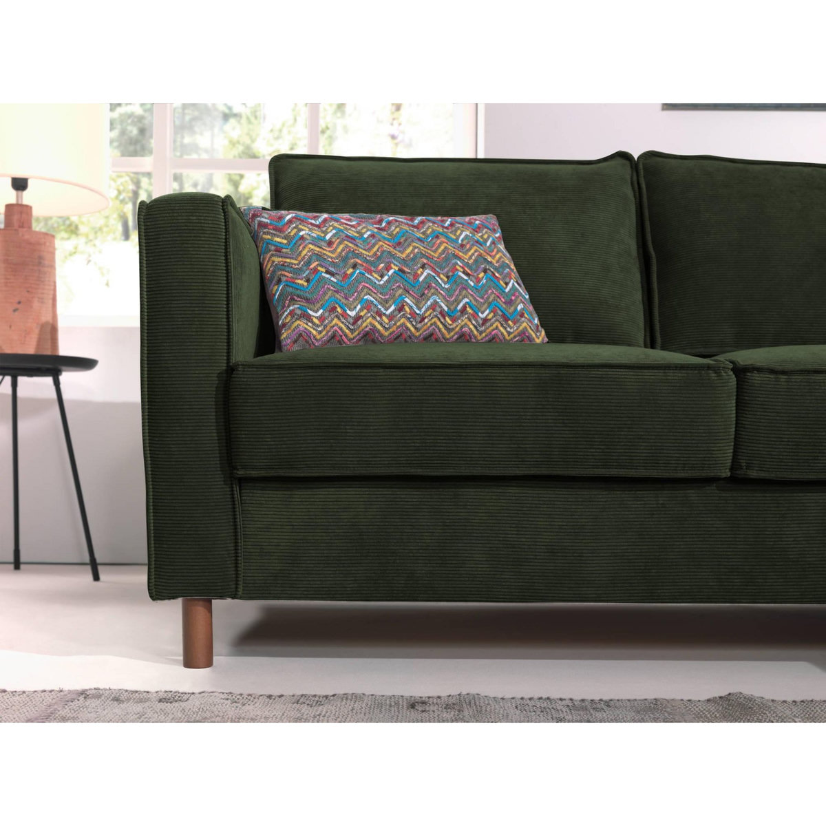 LISA DESIGN Jake - canapé d'angle droit - convertible - 5 places - en velours côtelé