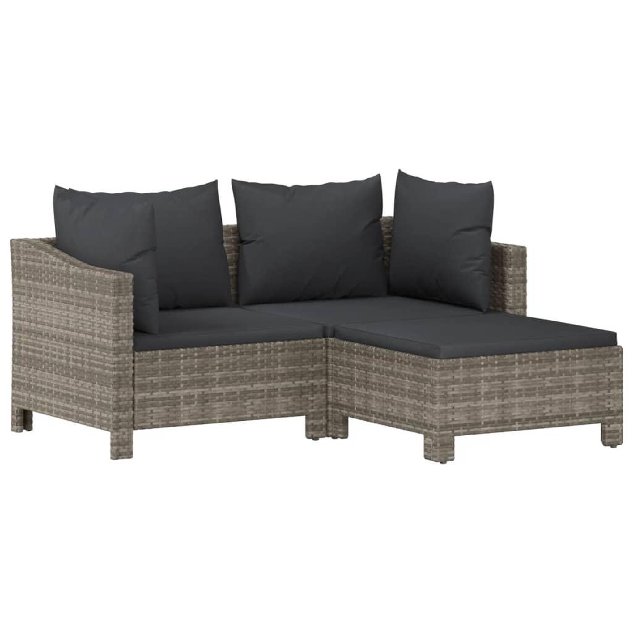 Voir la diapositive 5 : VIDAXL Salon de jardin 6 pcs avec coussins gris resine tressee