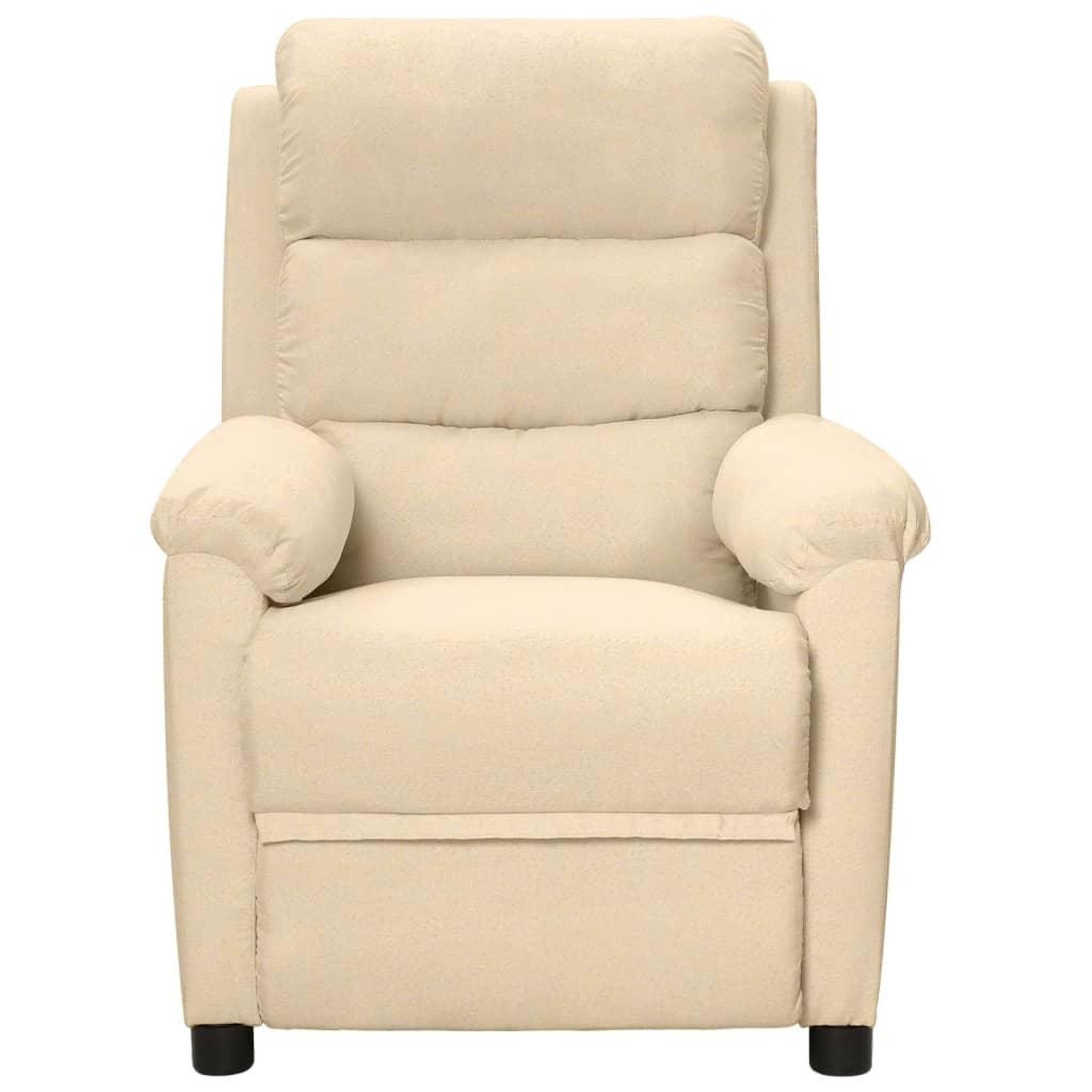 Voir la diapositive 3 : VIDAXL Fauteuil inclinable electrique Creme Tissu