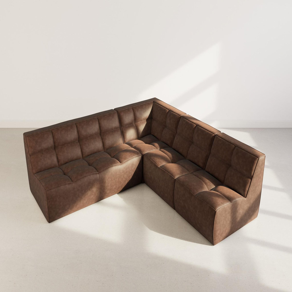 LISA DESIGN Alya - canapé modulable d'angle réversible 5 places en simili