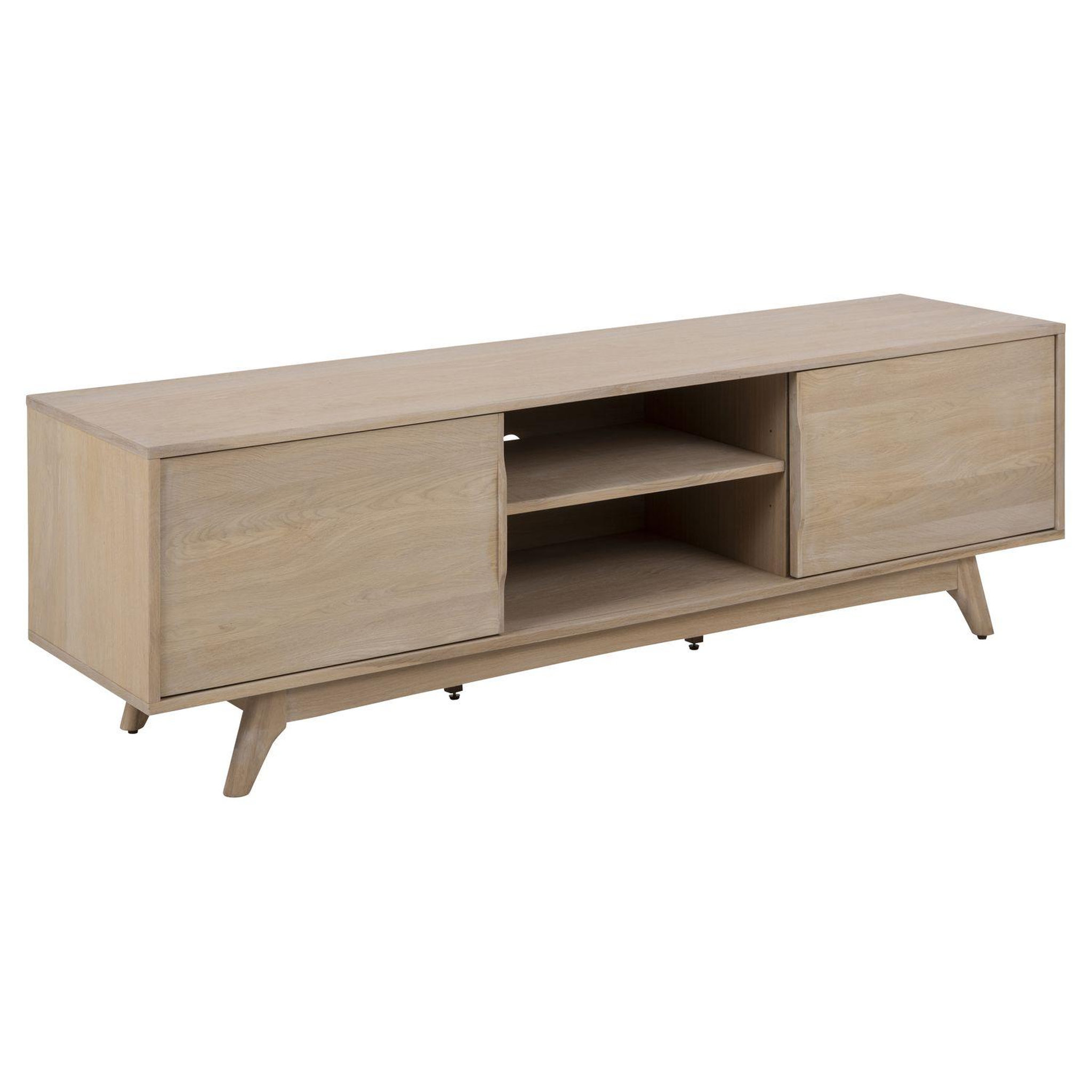 TOILINUX Meuble tv en mdf avec 2 portes coulissantes - beige