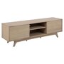 Voir la diapositive 1 : TOILINUX Meuble TV en MDF avec 2 portes coulissantes - Beige