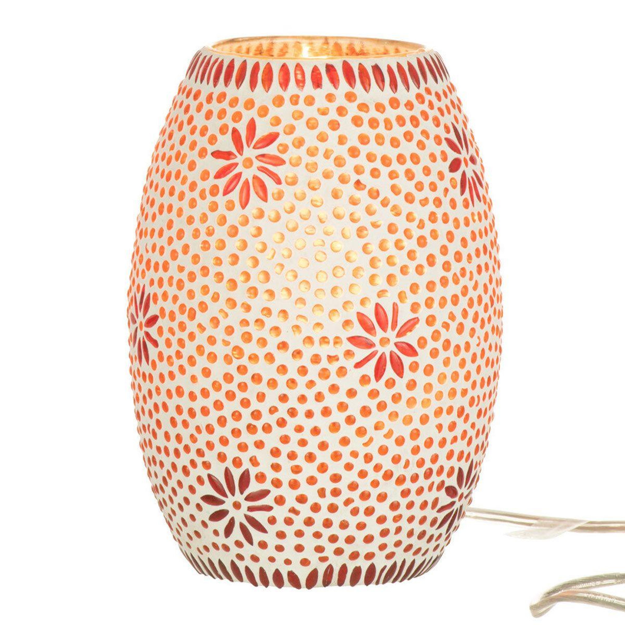 Voir la diapositive 3 : J-LINE Lampe à Poser en Verre  Bram  20cm Rouge