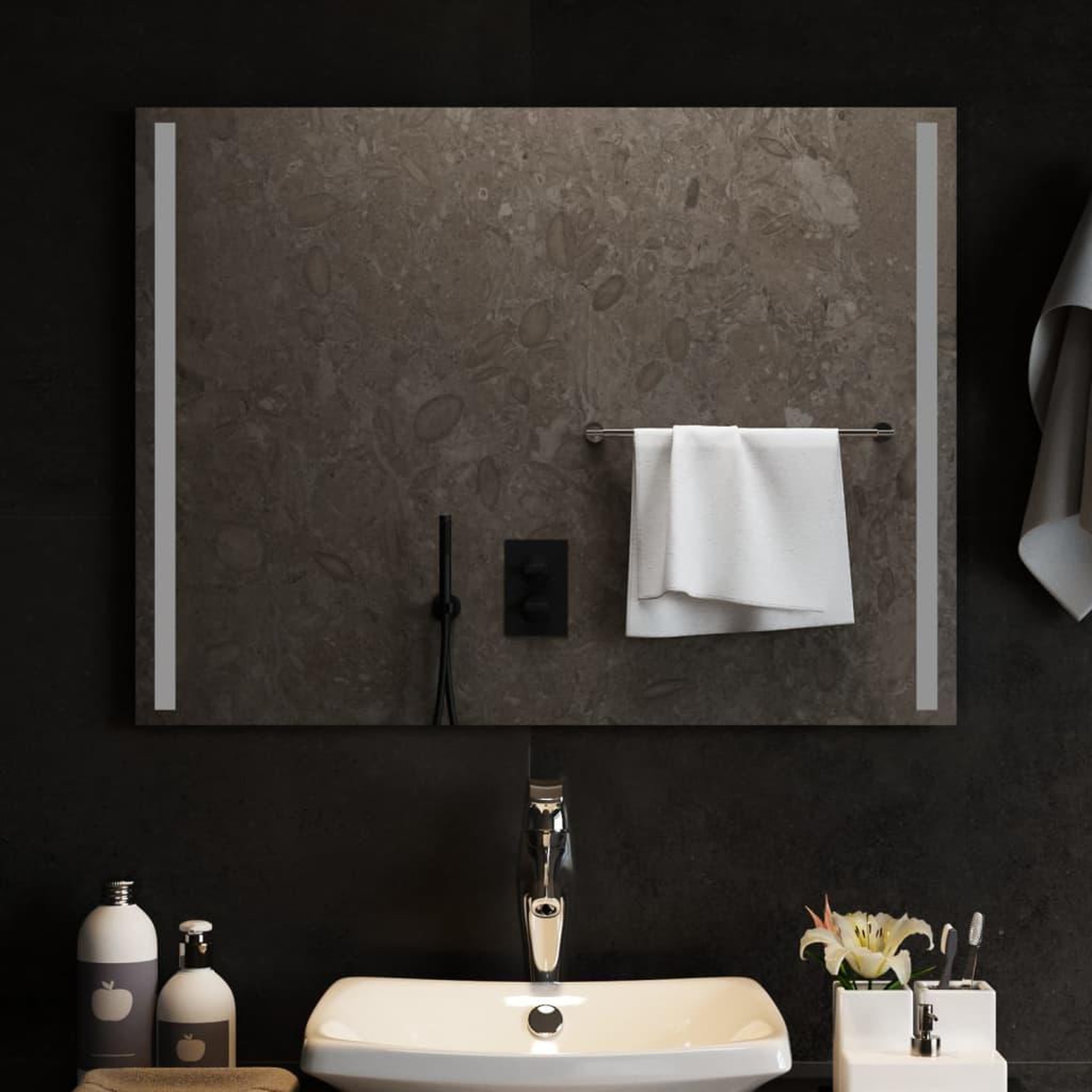 Voir la diapositive 3 : VIDAXL Miroir de salle de bain a LED 80x60 cm
