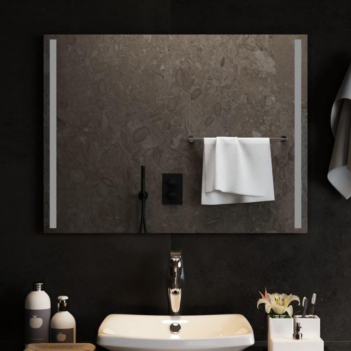 VIDAXL Miroir de salle de bain a LED 80x60 cm