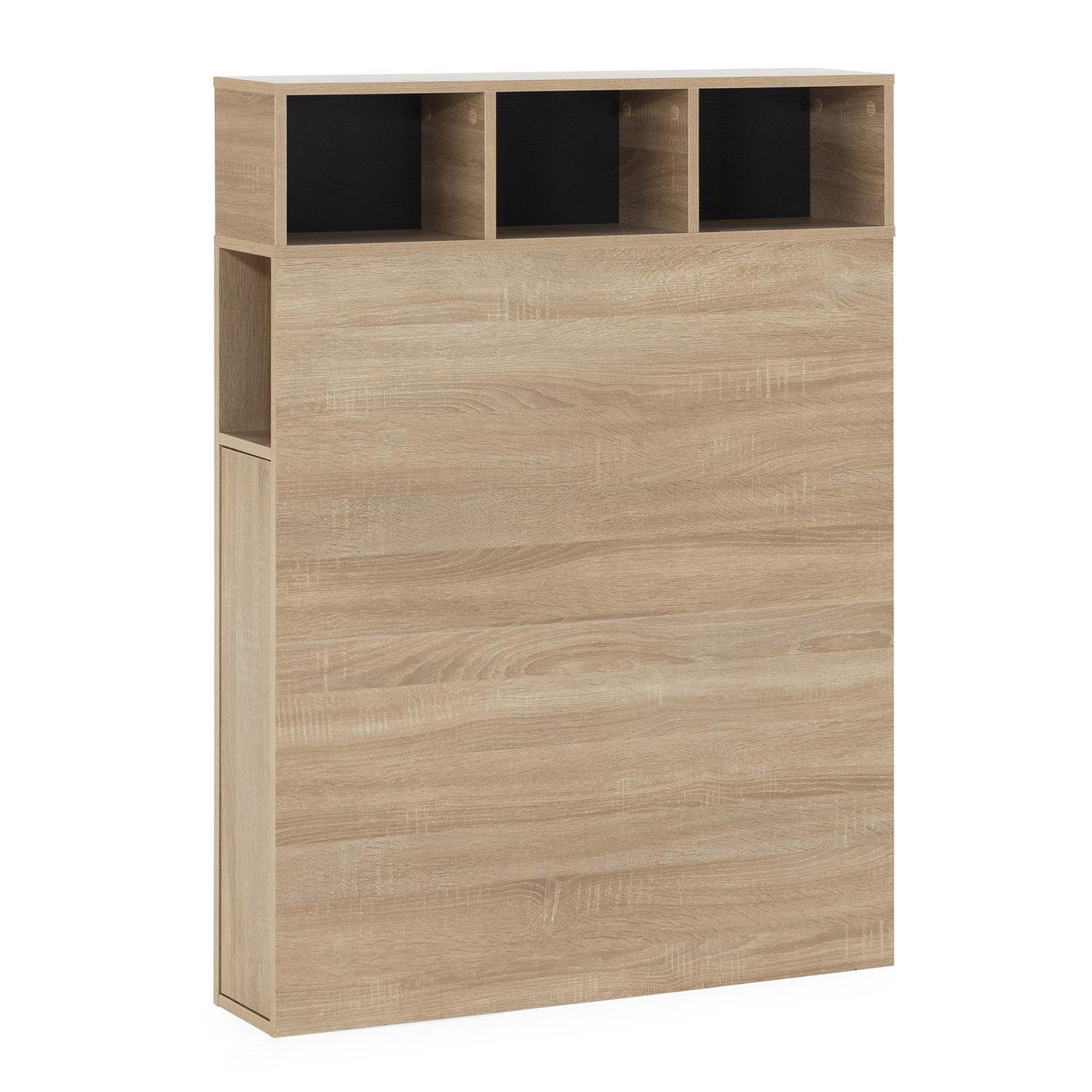 VS VENTA-STOCK Tête de lit Zeus 95 cm avec rangement chêne, 2 portes 9 trous