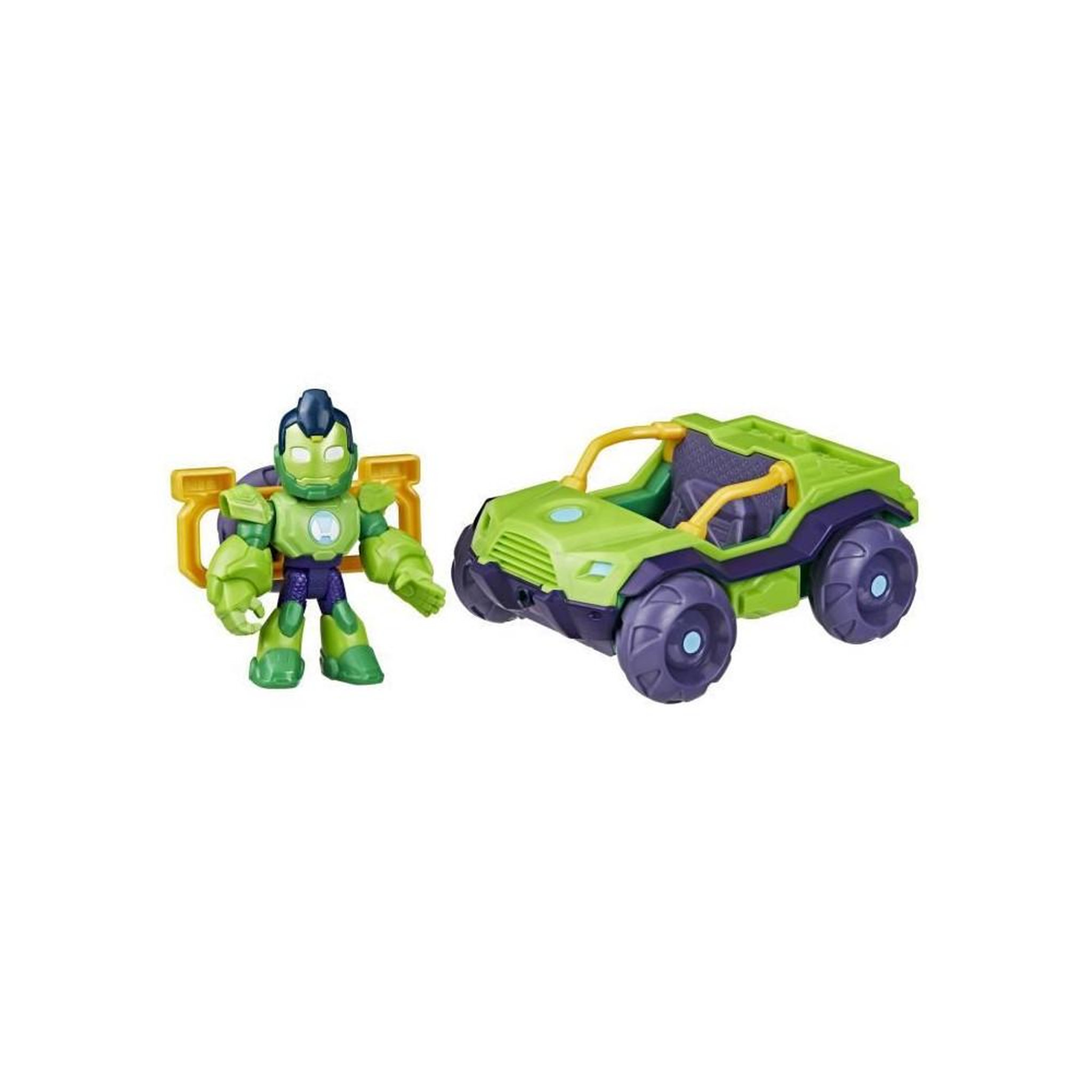 HASBRO Figurine Iron Hulk et véhicule Bolide blindé, Marvel Iron Man and his Awesome Friends, des 3 ans