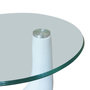 Voir la diapositive 5 : VIDAXL Table basse avec dessus de table en verre rond Blanc brillant